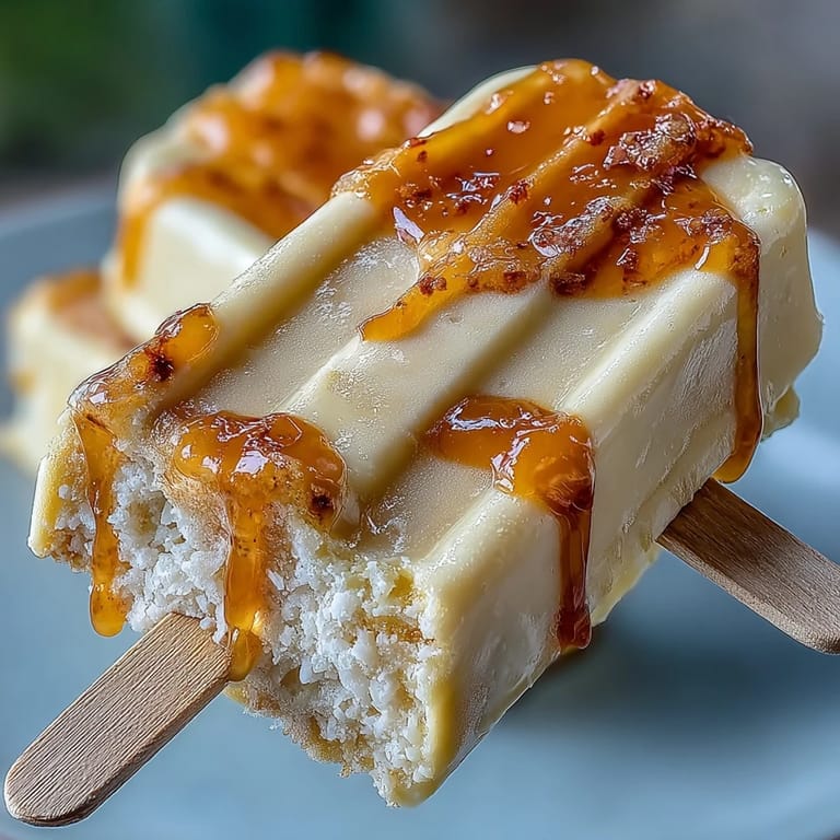 Refreshing mango coconut rice pudding popsicles, a delightful creamy and fruity frozen treat.