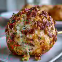 Golden baked Derby Party Olive Cheese Balls on skewers, perfect party appetizers.