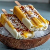 Creamy vegan mango coconut popsicles, a vibrant tropical delight for hot summer days.