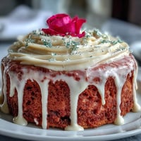 Elegant Rosé Velvet Cake with shimmering gold drip, perfect for bridal showers.